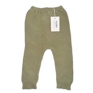 Vild Organic Cotton Knit Trousers Natural Greenstone Mineral Dye, 12 - 18 months